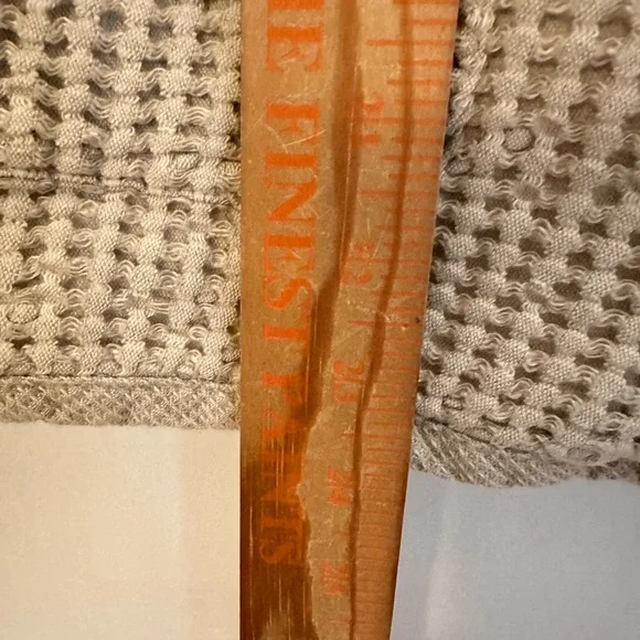 Y2K VINTAGE Waffle Linen-cotton blend tan bohemian lagonlook cottagecore jacket - Picture 9 of 11